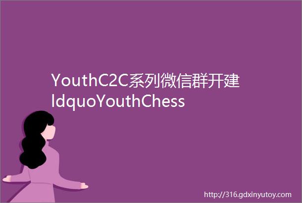 YouthC2C系列微信群开建ldquoYouthChess停不住rdquo欢迎你